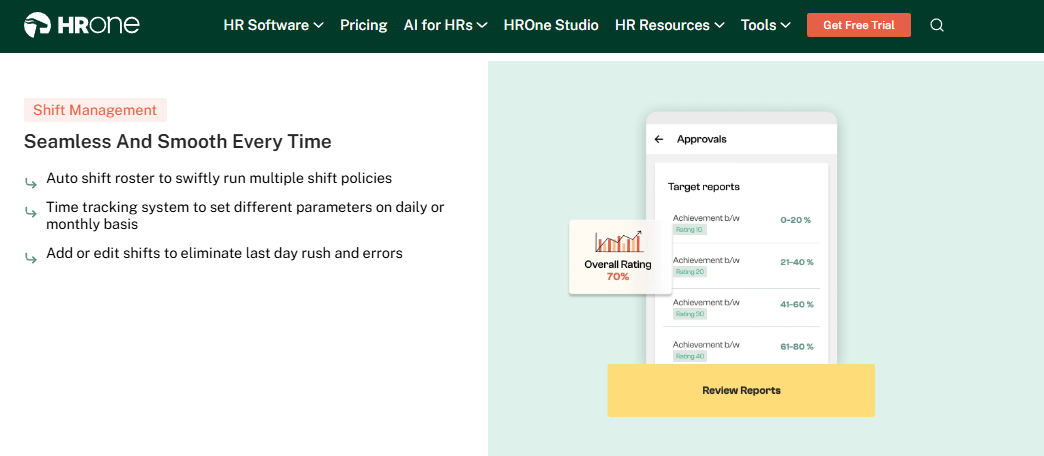 Hrone Shift Management Screen Showing Auto Rostering And Time Tracking For Restaurant Hr Software